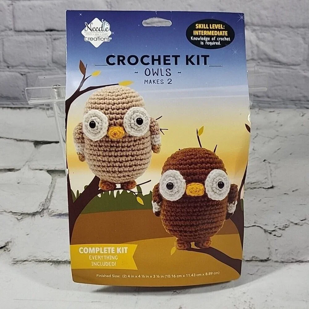 Needle Creations Harvest & Holiday Crochet Kits Owls for 2 Owls New